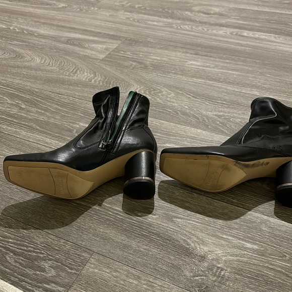 Franco Sarto square toe boots with silver accent on heel - Picture 4 of 6